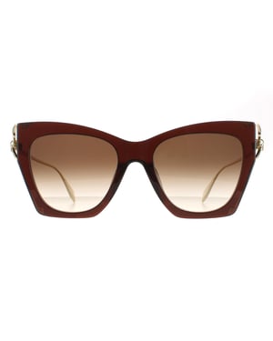 Alexander McQueen Cat Eye Womens Brown Gold Brown Gradient AM0375S