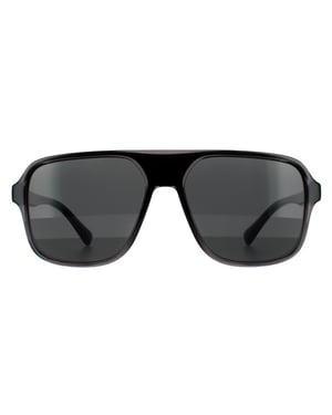 Dolce & Gabbana Vierkante Mannen Transparante Grijs en Zwart Donkergrijze Zonnebril