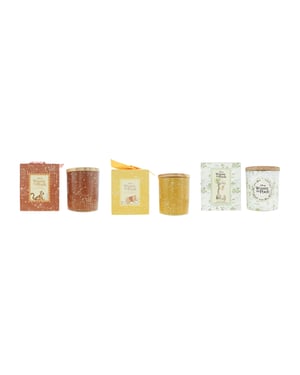 Disney Winnie the Pooh Scented Candle 3×213g - Popcorn & Malt Barley, Honey & Orange Blossom, Hundred Acre Wood