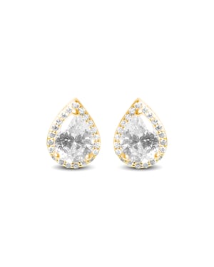 Luxenter, theli oorbellen in 925 sterling zilver en glanzende 18K vergulde zirkonia afwerking