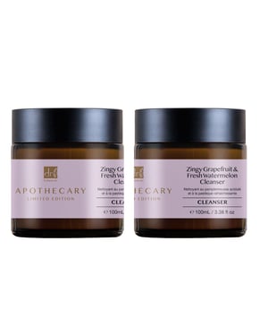 Dr. Botanicals Zingy Grapefruit & Fresh Watermelon Anti-Ageing Cleanser 100ml x 2 for Fine Lines, Wrinkles, Brightening