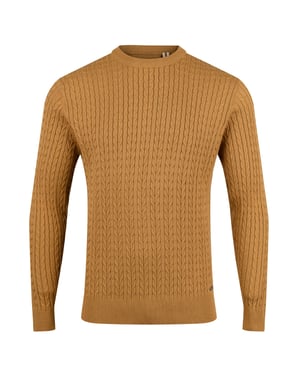 Luke 1977 Men's The Hamptons Textured Knitted Jumper in Yellow