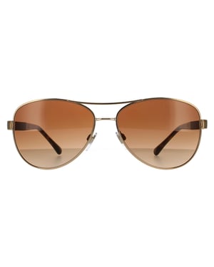 Burberry Aviator Womens Gold Brown Brown Gradient Sunglasses