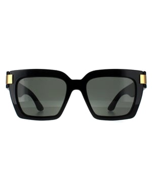 Gucci Vierkant Dames Zwart met Goudgrijs GG1689S
