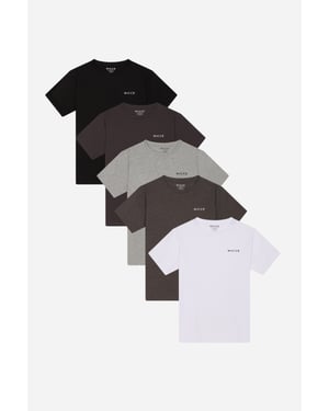 Multi 5-Pack 100% Cotton Crew Neck Night T-Shirts In Assorted Colours
