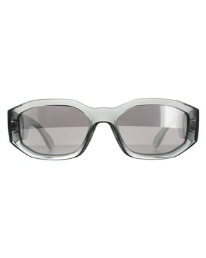 Versace rechthoek unisex transparant grijs licht grijs zilveren spiegel ve4361 zonnebril