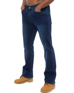 Enzo Mens Bootcut Stretch Denim Jeans