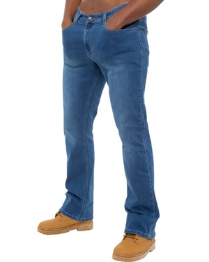 Enzo Mens Bootcut Stretch Denim Jeans