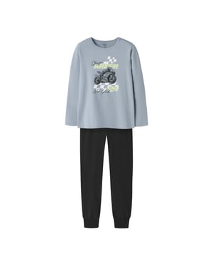 Name It Jongens pyjama set nkmnightset lichtblauw/zwart