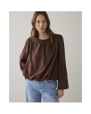 Summum 2s3401-12370 713 top viscose cotton coffee