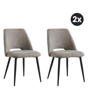 Multifurn 2x eetkamerstoel monta taupe (set van 2)