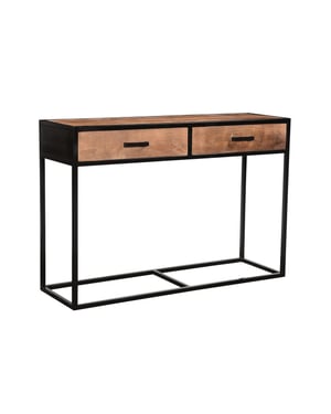 Livingfurn wandtafel sturdy 120x80x35 cm mangohout / gecoat staal