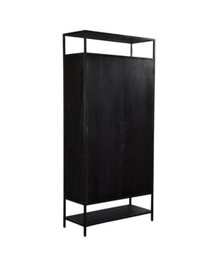 Livingfurn kabinetkast kala 2 deurs 100cm mangohout en gecoat staal
