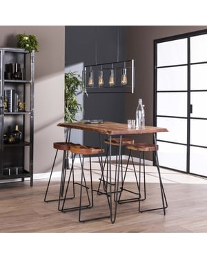 Hoyz Hoyz bartafel edge massief acaciahout industrieel 130x70x92