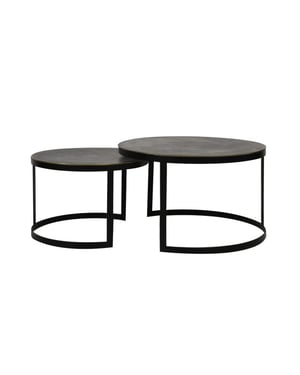Light & Living salontafel trelo set van 2 76x76x46cm -