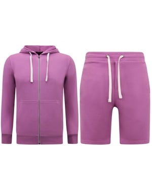 Enos Hoodie met rits nette jogging shorts