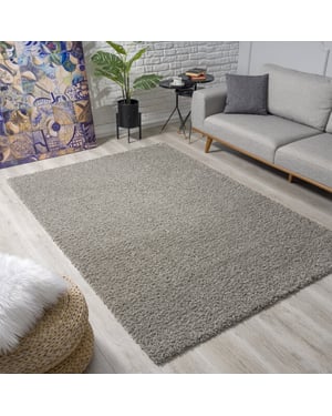 Muratap Loca shaggy vloerkleed lichtgrijs hoogpolig- 120x170 cm