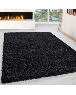 Muratap Basic shaggy vloerkleed antraciet hoogpolig- 300x400 cm