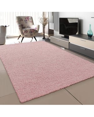 Muratap Loca shaggy vloerkleed licht roze hoogpolig- 140x200 cm