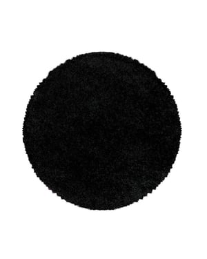 Muratap Monaco soft rond shaggy hoogpolig vloerkleed black- 160 cm rond