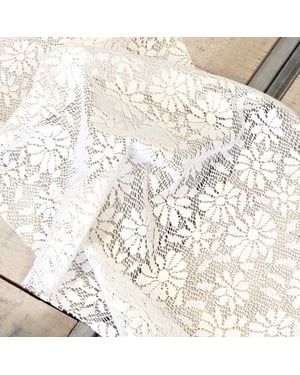 Unique Living tafelloper foam unique outdoor 45x150cm off white