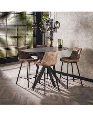 Hoyz bartafel kruisframe deens ovaal 3d bruin