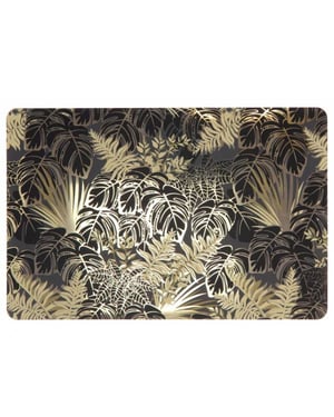 Unique Living placemat leaves 28,5x43,5cm dessin 1 black