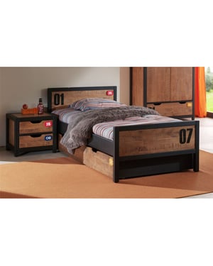 Lucevi alex bed + lattenbodem + rolbed + nachtkastje - 90x200 cm