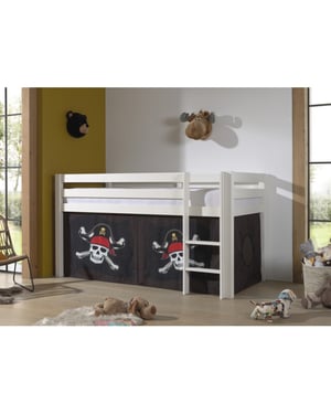 Lucevi pino halfhoogslaper h115cm met ladder 90 x 200 cm caribian pirates