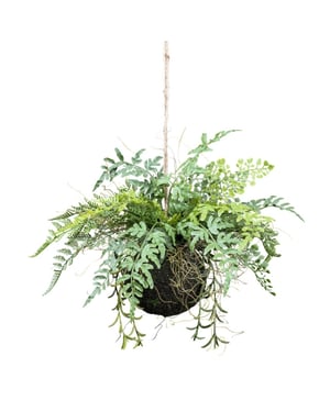 Kopu ® kunstplant bol met diverse varen hangplanten 25 cm -