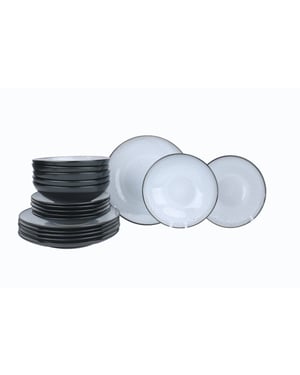 Luzzo ® oland serviesset 6 persoons 18 delig grijs