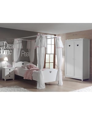 Lucevi amori hemelbed + lattenbodem + nachtkastje + 2 deurs kleerkast +