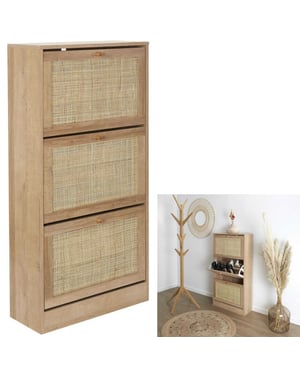 Home Deco Factory Schoenenkast bali 3 lades 24x60x113 cm voor 18 paar -