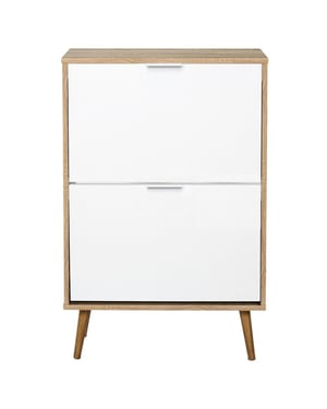 Home Deco Factory Schoenenkast 2 kiepvakken schoenen klepkast voor 12 paar /bruin