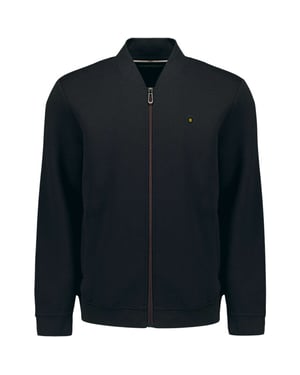 No Excess Sweater full zipper pique bomber black