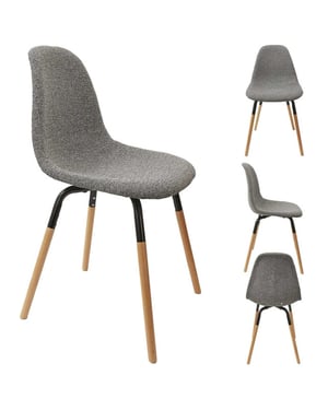 Home Deco Factory Eetkamerstoelen phenix set van 4 stuks eettafelstoel donkergrijs