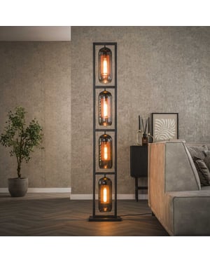 Hoyz Hoyz vloerlamp tower 4l smoke glas artic zwart