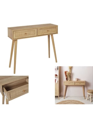 Home Deco Factory Sidetable bali met rattan voorzijde 29x100x81 cm consoletafel -