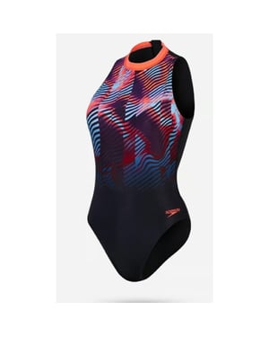 Speedo Eco+ print hydrasuit bla/red 12445-17543