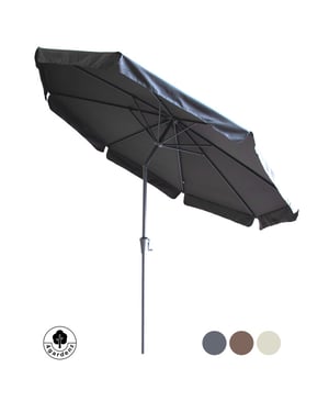 4gardenz ® parasol rond 300 cm met volant kantelbaar antraciet