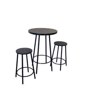 Furnilux Bartafel rond met 2 barkrukken -