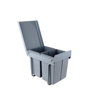 4cookz ® duo inbouw prullenbak afvalscheiding 2x 20 liter 34 cm