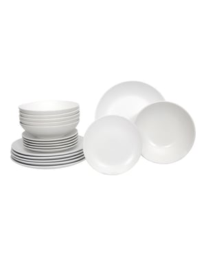 Luzzo ® serviesset aland 6 persoons aardewerk 18-delig met pastaborden mat