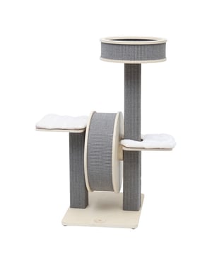 4animalz ® stabiele krabpaal met katten loopwiel 106 cm hoog