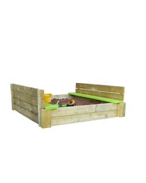 Wendi Toys ® houten zandbak met deksel 117x117x39 cm