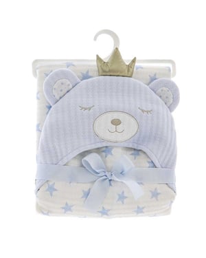 Unique Living bath robe baby bear 100x75cm blue