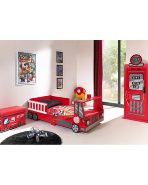 Lucevi carbeds peuter fire truck bed + lattenbodem + gas pump kast -