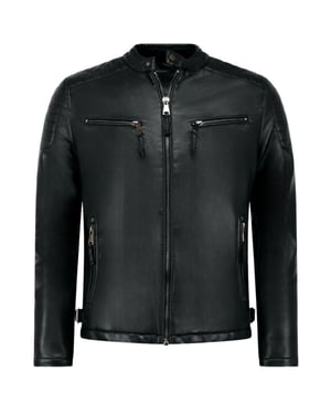 Local Fanatic Imitatie leren jas biker jack