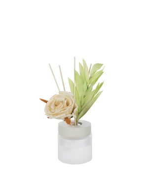 J-Line geurolie+bloem glas 11.5x8.5x27cm