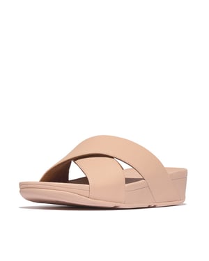 FitFlop Lulu cross slide sandals leather